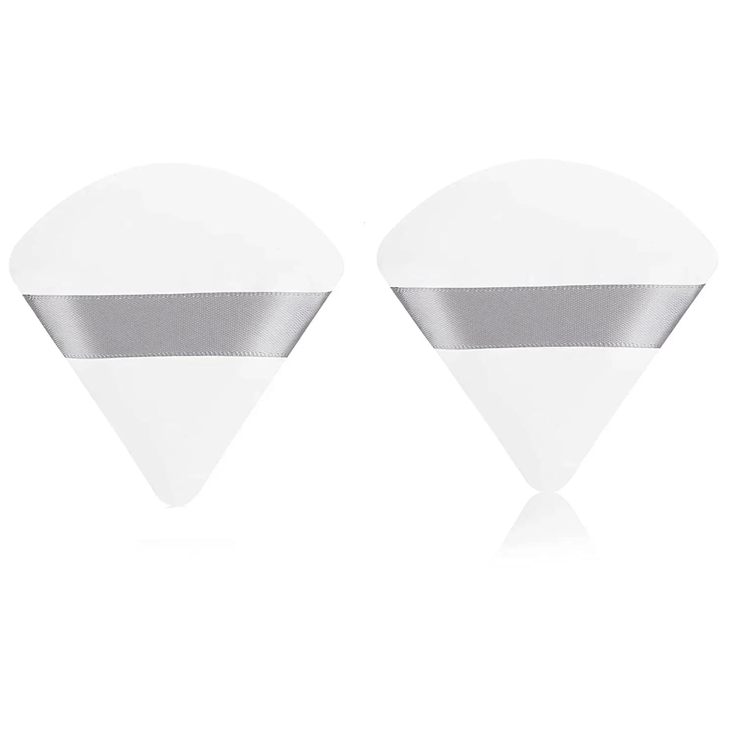 2 шт. Треугольная пуховка для пудры, спонж для макияжа лица, мягкий бархатный косметический спонж, блендер, спонж для тональной основы, аксессуары для макияжа