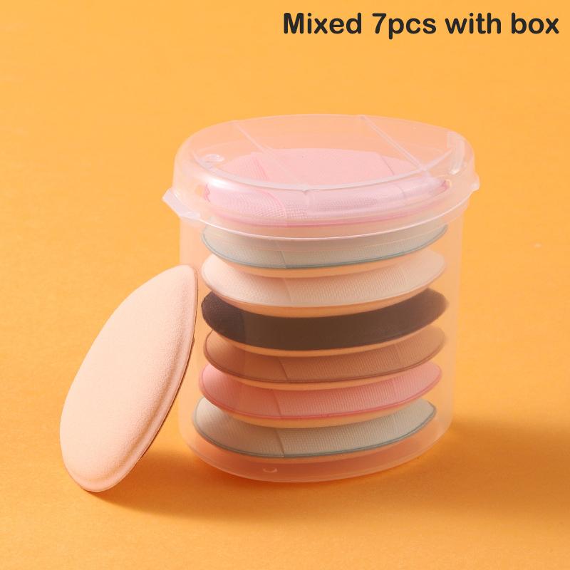 7 шт. Мини-размер Профессиональный косметический спонж-кушон Консилер Основа Детальный спонж Спонж для пальцев Набор Спонж для макияжа Инструмент для красоты красный